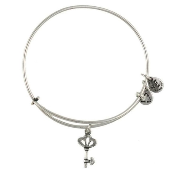 Alex and Ani Skeleton Key Charm Bangle Bracelet - Picture 1 of 3